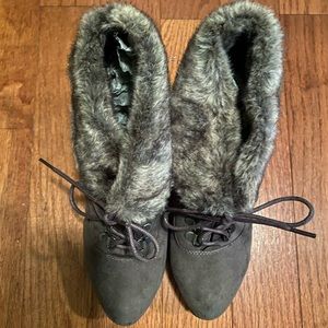 Gray High Heel Boots